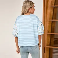 Summer New Style Women's Round Neck Half Sleeve T-shirt Fashionable Printed Casual Loose Fit Five Sleeve Length Polyester Lycra main image 2