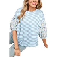 Summer New Style Women's Round Neck Half Sleeve T-shirt Fashionable Printed Casual Loose Fit Five Sleeve Length Polyester Lycra main image 3