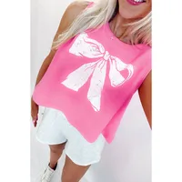 Summer 2025 Sweet Style Women's Pullover Round Neck Vest Butterfly Knot Print Sleeveless Top Fresh And Cute Design Polyester Fabric main image 4