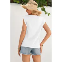 Summer New Style Pure Color Short Sleeve T-Shirt Women's Loose Simple Style Top Casual Round Neck Cotton Polyester Blend main image 2