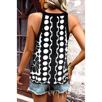 Retro Color Block Round Neck Knitted Vest Women's Loose Summer New Style Sleeveless Top Casual New Style Printed Polyester main image 2