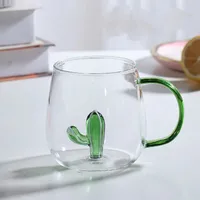 High Borosilicate Glass Three-Dimensional Cartoon Animal Glass, Color Handle Cup Home Gifts Simple Juice Cup sku image 1