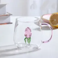 High Borosilicate Glass Three-Dimensional Cartoon Animal Glass, Color Handle Cup Home Gifts Simple Juice Cup sku image 11