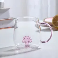 High Borosilicate Glass Three-Dimensional Cartoon Animal Glass, Color Handle Cup Home Gifts Simple Juice Cup sku image 12