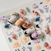 Ins Flat Nail Sticker New Cute Nail Sticker Good-looking Cartoon Design Waterproof Material Sticker Type Manicures Decoration main image 2