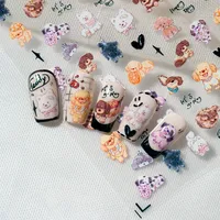 Ins Flat Nail Sticker New Cute Nail Sticker Good-looking Cartoon Design Waterproof Material Sticker Type Manicures Decoration main image 6