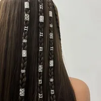 50PCs Hot DIY Wig Decorations, Dreadlocks Ornament Accessories, Iron Hoop Hollow Hair Extension Ring Circle, Barrettes Accessories main image 1