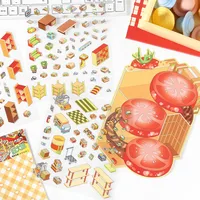 Cartoon Landscape Stickers Creative Store Theme High Difficulty Collage Fun DIY Scene Decoration Student Concentration Stickers 4 Styles 4 Sheets/Pack main image 5