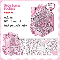 Cartoon Landscape Stickers Creative Store Theme High Difficulty Collage Fun DIY Scene Decoration Student Concentration Stickers 4 Styles 4 Sheets/Pack sku image 1