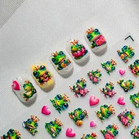 Cute Pastoral FROGPRINCE Animal Heart Shape Nail Decals Nail Stickers Nail Sticker main image 4