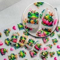 Cute Pastoral FROGPRINCE Animal Heart Shape Nail Decals Nail Stickers Nail Sticker main image 1
