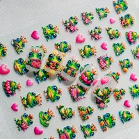 Cute Pastoral FROGPRINCE Animal Heart Shape Nail Decals Nail Stickers Nail Sticker main image 3