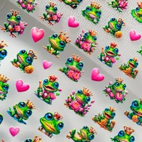 Cute Pastoral FROGPRINCE Animal Heart Shape Nail Decals Nail Stickers Nail Sticker main image 6