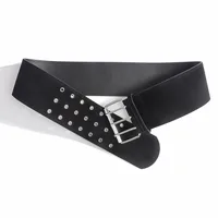 Casual Retro Punk Street Fashion Suede Waist Chain Decorative Skirt Pants Belt Three Button Geometric Pattern Adult Women's Accessories main image 6