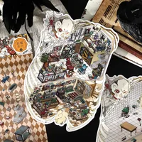 1 Piece Cartoon School PET Paper Card Cartoon Style Vintage Style Maximalism Stickers main image 3