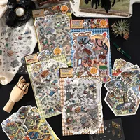 1 Piece Cartoon School PET Paper Card Cartoon Style Vintage Style Maximalism Stickers main image 6
