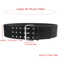 Casual Retro Punk Street Fashion Suede Waist Chain Decorative Skirt Pants Belt Three Button Geometric Pattern Adult Women's Accessories main image 3