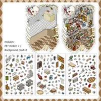 1 Piece Cartoon School PET Paper Card Cartoon Style Vintage Style Maximalism Stickers sku image 4