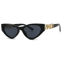 Unisex Cat Eye Sunglasses Fashionable Street Style Narrow Trendy Women Men Eyewear Show Off Casual Polarized UV400 All Seasons sku image 1