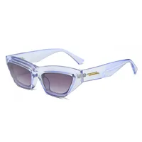 Ladies Retro Cat Eye Sunglasses Triangle Frame Street Style Holiday Travel Model Wearing UV Protection Fashionable Glasses main image 8