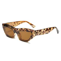 Ladies Retro Cat Eye Sunglasses Triangle Frame Street Style Holiday Travel Model Wearing UV Protection Fashionable Glasses main image 5