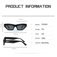 Ladies Retro Cat Eye Sunglasses Triangle Frame Street Style Holiday Travel Model Wearing UV Protection Fashionable Glasses main image 2