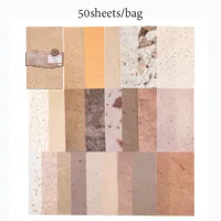 Retro Color Paper Creative DIY Decorative Material Office Supplies Scrapbooking Album Base Paper Special Paper 6 Styles 50 Sheets/Package sku image 1