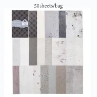 Retro Color Paper Creative DIY Decorative Material Office Supplies Scrapbooking Album Base Paper Special Paper 6 Styles 50 Sheets/Package sku image 4