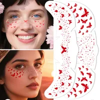 New Arrival Freckles Tattoo Sticker Red XINGX Butterfly Party Gathering Festival Event Makeup Face Pasters Tattoo main image 1