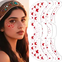 New Arrival Freckles Tattoo Sticker Red XINGX Butterfly Party Gathering Festival Event Makeup Face Pasters Tattoo main image 2