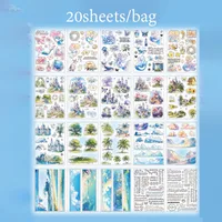 Scenic Figure Theme Stickers 20 Sheets/Book PET Material Scrapbooking Series DIY Journal Mobile Phone Case Album Stickers sku image 2