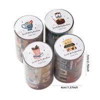Retro Style Paper Tape 4 Designs 200cm/roll For Gifting Office Home Labeling Scrapbooking Creative DIY Decoration main image 2