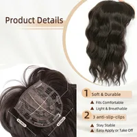 Short Curling Fiber Hair Piece Natural Voluminous Wave Pattern Bangs Hair Extension Block Cover Grey Hair Fake Hair Piece main image 6
