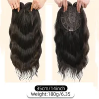 Short Curling Fiber Hair Piece Natural Voluminous Wave Pattern Bangs Hair Extension Block Cover Grey Hair Fake Hair Piece main image 5
