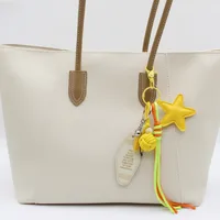 1 Piece All Seasons Acrylic Pu Leather Pentagram Solid Color Bag Pendant Keychain main image 1