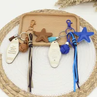 1 Piece All Seasons Acrylic Pu Leather Pentagram Solid Color Bag Pendant Keychain main image 3