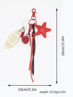 1 Piece All Seasons Acrylic Pu Leather Pentagram Solid Color Bag Pendant Keychain main image 2