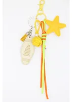 1 Piece All Seasons Acrylic Pu Leather Pentagram Solid Color Bag Pendant Keychain sku image 1