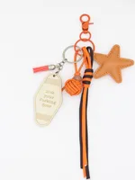 1 Piece All Seasons Acrylic Pu Leather Pentagram Solid Color Bag Pendant Keychain sku image 4