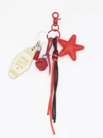1 Piece All Seasons Acrylic Pu Leather Pentagram Solid Color Bag Pendant Keychain sku image 6