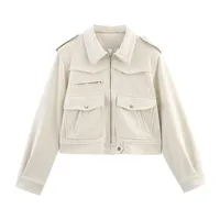 European Style Suede Jacket Outerwear Women's College Fresh Sweet Loose Fit Long Sleeve Vintage Style Fashion Outerwear main image 3