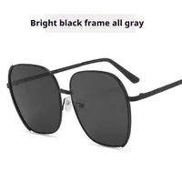 7751 New Fashion Internet Celebrity Sunglasses Retro Hong Kong Style Metal Sunglasses Ins Stylish Street Shooting  Glasses For Women sku image 1