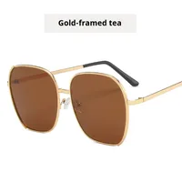 7751 New Fashion Internet Celebrity Sunglasses Retro Hong Kong Style Metal Sunglasses Ins Stylish Street Shooting  Glasses For Women sku image 2
