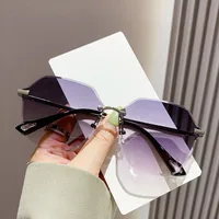 New  Fashion Gradient Frameless Sunglasses For Women, Street Style Sunglasses For Men, Personalized Ins Style Sun Protection Glasses main image 1