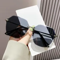 New  Fashion Gradient Frameless Sunglasses For Women, Street Style Sunglasses For Men, Personalized Ins Style Sun Protection Glasses main image 2
