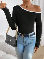 Women's T-shirt Long Sleeve T-Shirts Romantic Simple Style Solid Color main image 1