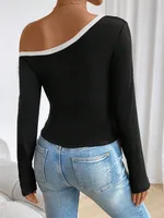 Women's T-shirt Long Sleeve T-Shirts Romantic Simple Style Solid Color main image 2