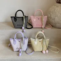 New  Summer Pu Zipper Straw Shoulder Bag Good Quality With Silk Scarf Summer Essential Bag main image 1