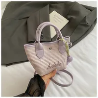 New  Summer Pu Zipper Straw Shoulder Bag Good Quality With Silk Scarf Summer Essential Bag sku image 4