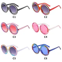 Hot-Selling Sunglasses Color Film Color Diamond Sunflower Sunglasses Colorful Children's Glasses main image 1